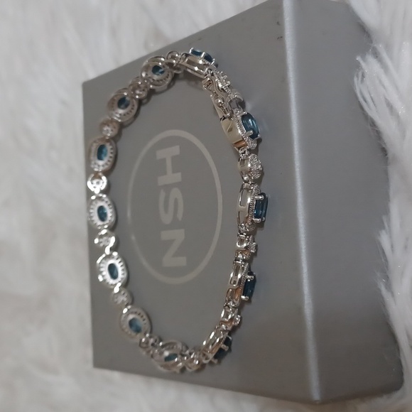 Colleen Lopez London Blue Topaz and White Zircon Bracelet NEW - Picture 8 of 11